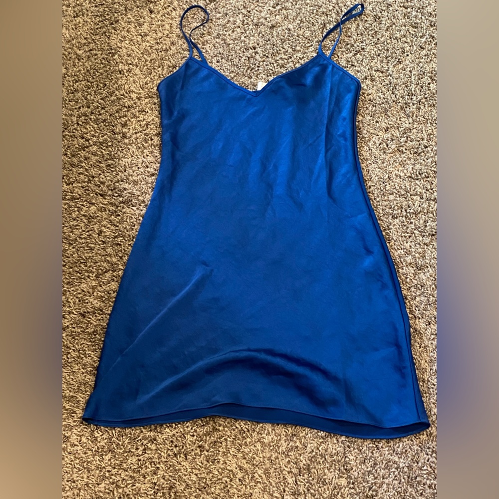Blue mini slip dress